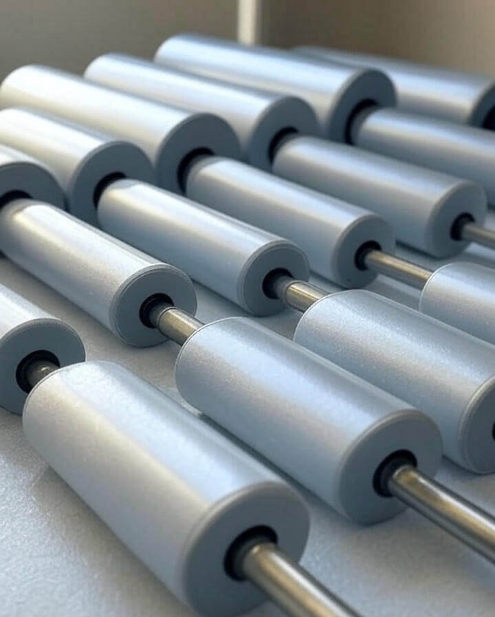 Rolos revestidos com PTFE — referência do componente 3